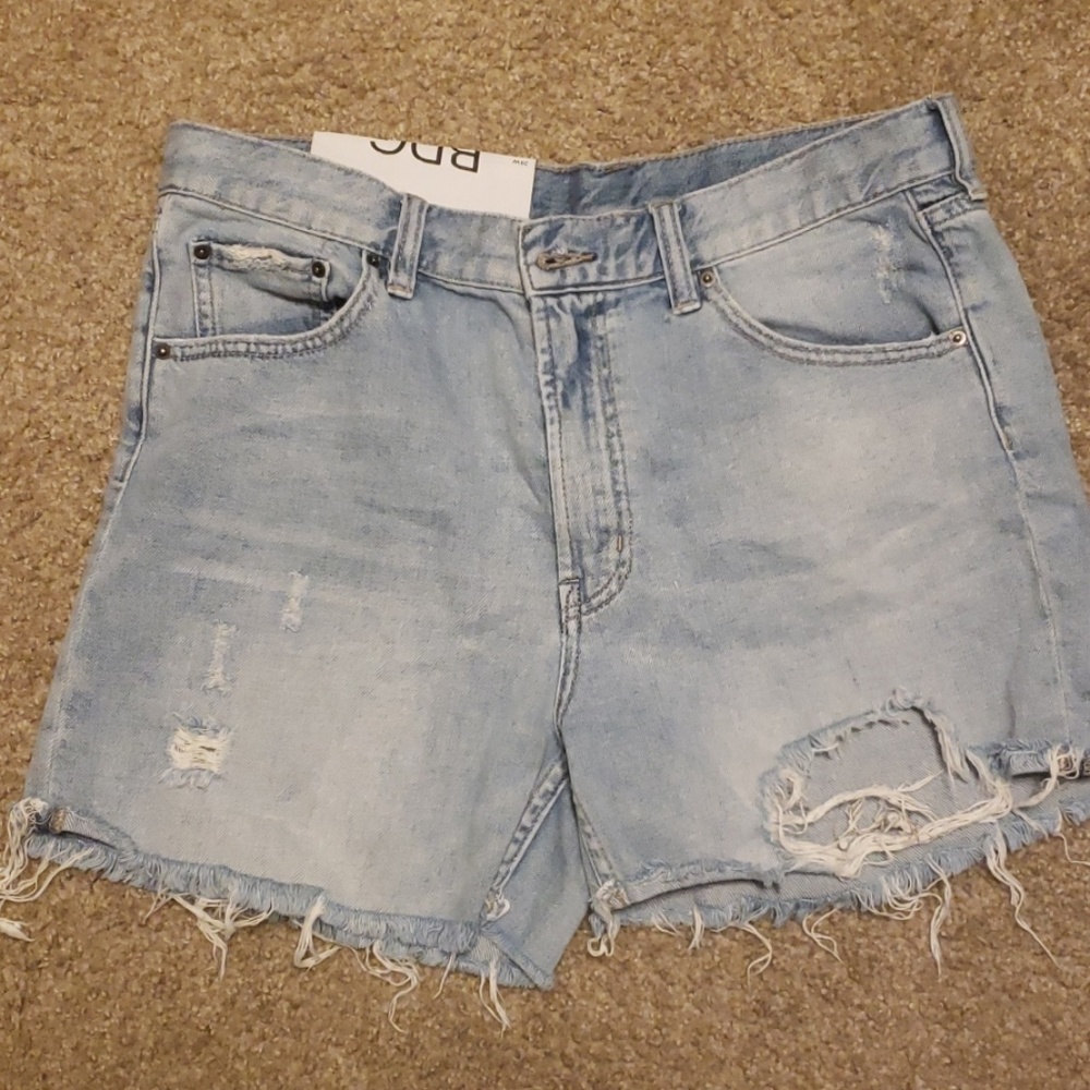 Distressed  light wash shorts